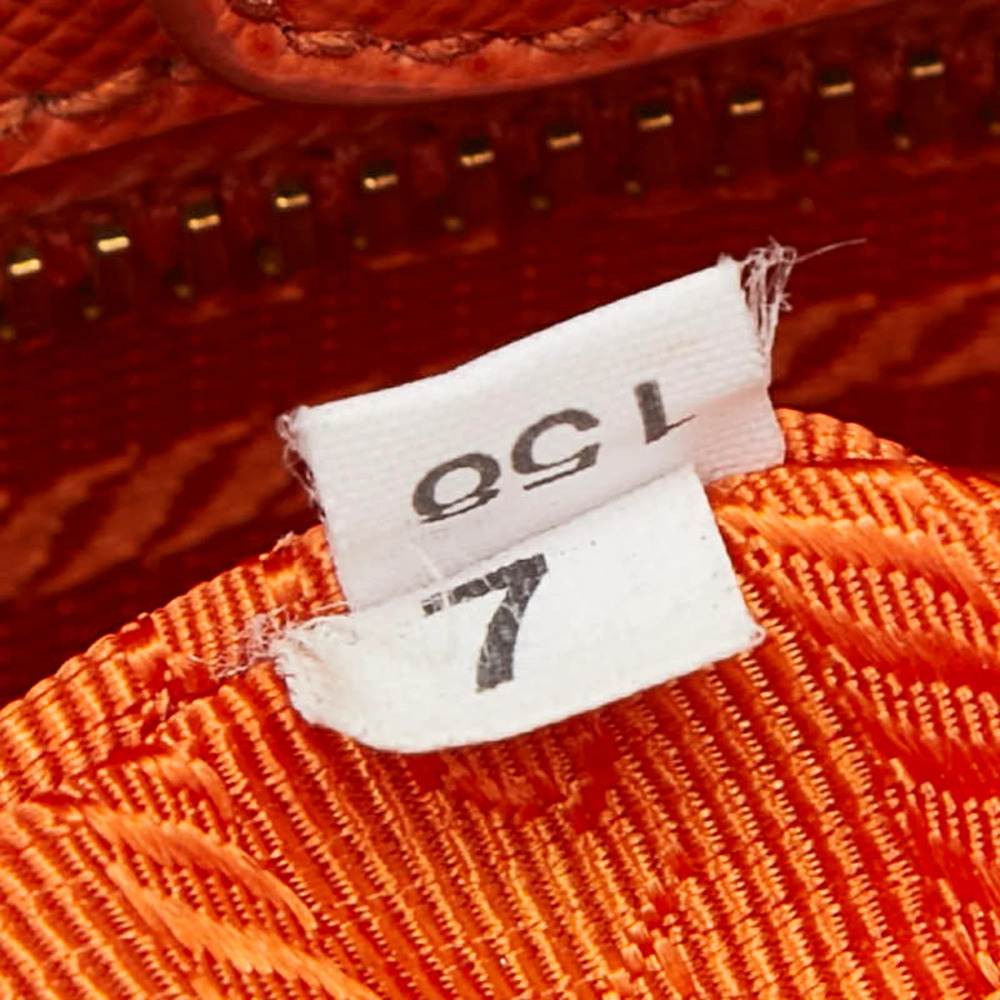 PRADA Orange Leather Saffiano Shoulder Bag - Picture 15 of 16